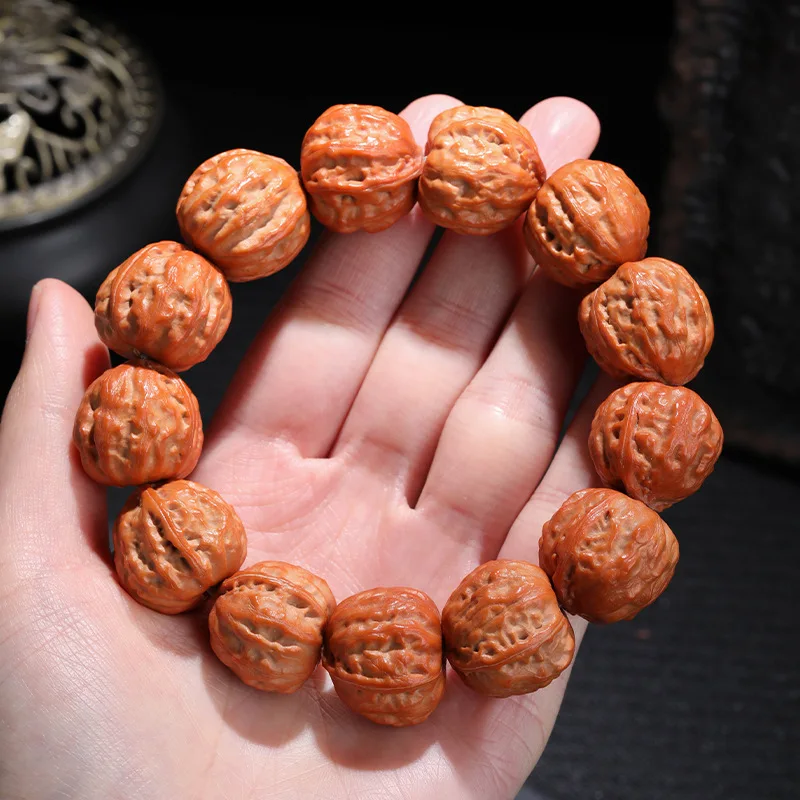 Male Cultural Little Earth Hao Jing Ba Leng Monkey Head Hand String Carving Original Seed Walnut Buddha Bead Plate Play