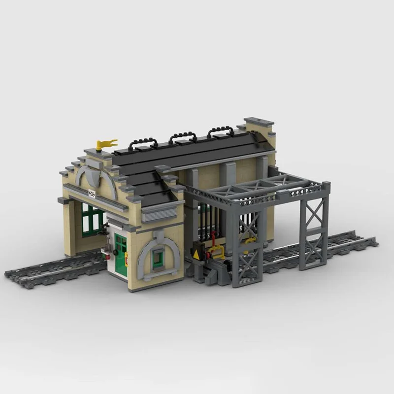 989 قطعة MOC Eisenbahn Wagenschlosserei نموذج السكك الحديدية ألعاب مكعبات البناء العمارة لتقوم بها بنفسك فكرة هدية الكريسماس التعليم عيد ميلاد #4