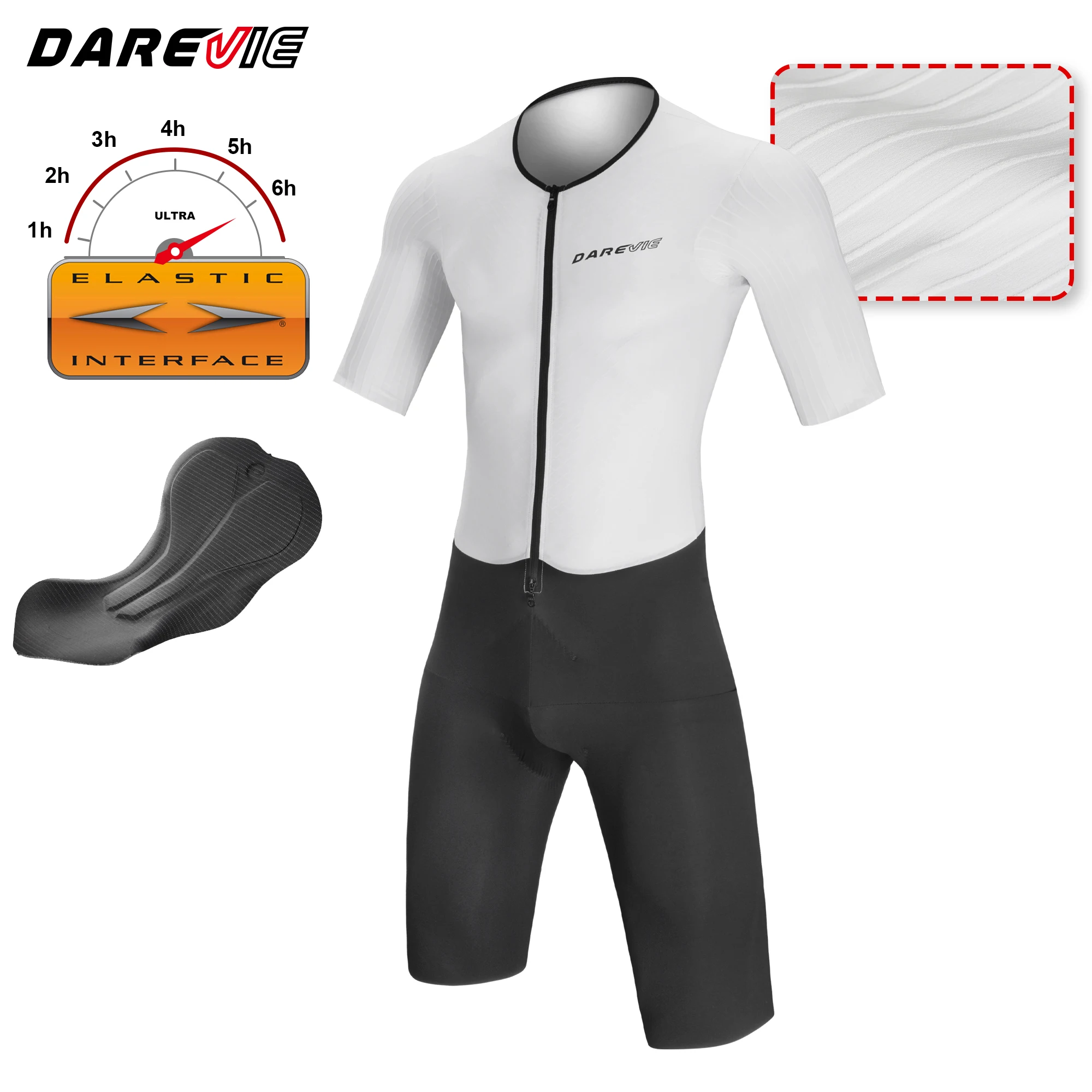 DAREVIE Cycling Set Aero High Speed Quick Dry Top Level Men's Cycling Outfit Moisture Wicking 7CM Anti Slip Men Cycling Clothing