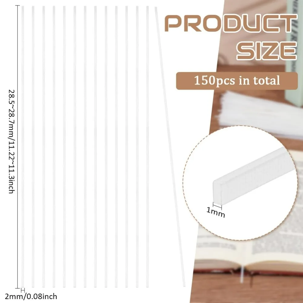 150Pcs 112inch Hot Melt Resin Strips 1~2mm Wide White Thermal Glue Strips for Book Binding Repair Hot Melt Binding Machine