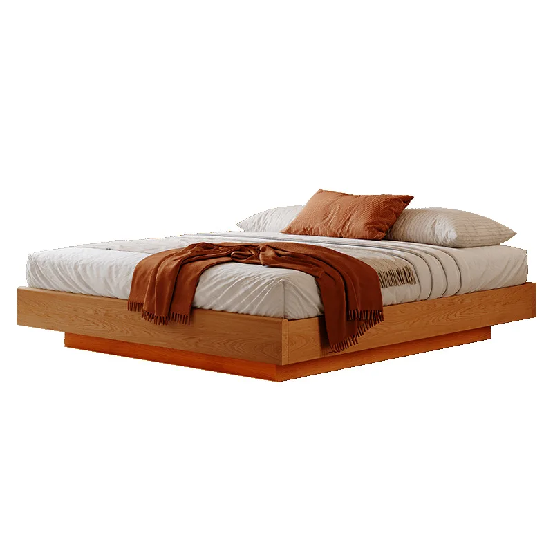 Solid wood bed Nordic Japanese ash wood bedless master bedroom double box high box translational storage bed
