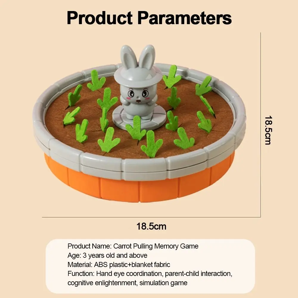 Permainan Memori Mainan Tarik Lobak Bayi Mainan Tarik Wortel Interaktif Koordinasi Tangan-Mata Keterampilan Motorik Halus Aman
