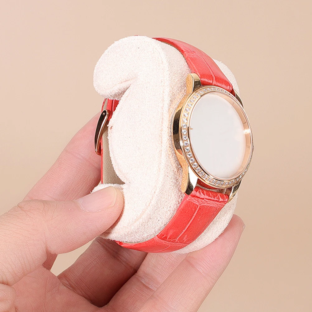 

2pcs Watch Pillows High Elastic EVA Suede Velvet Jewelry Display Bracelet Holder Compact Lightweight Travel Office Use