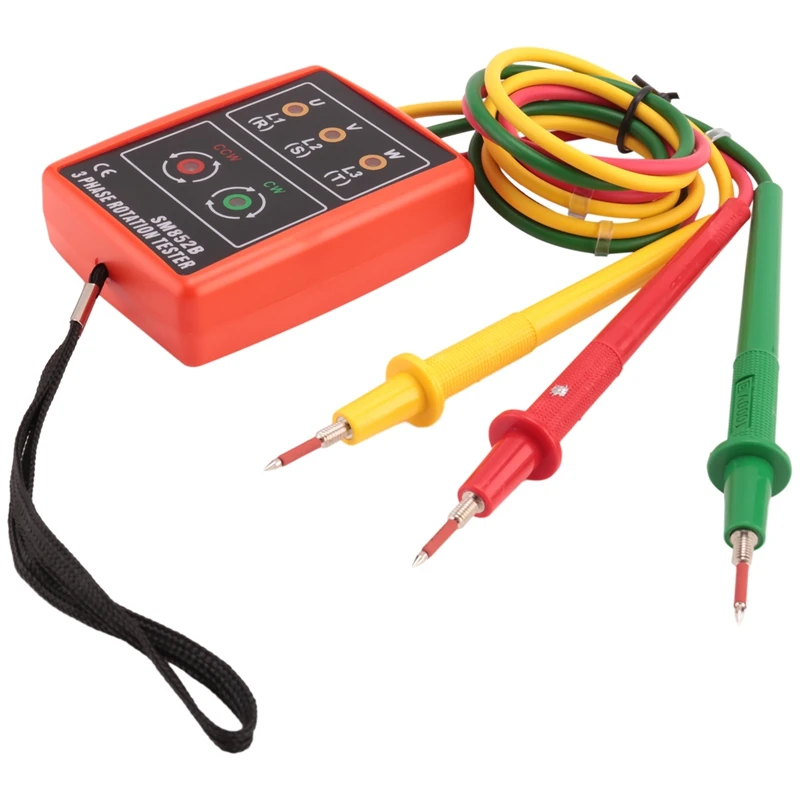 New 3 Phase Sequence Rotation Tester Indicator Detector Meter LED Buzzer With Portable Pouch TD-LED02