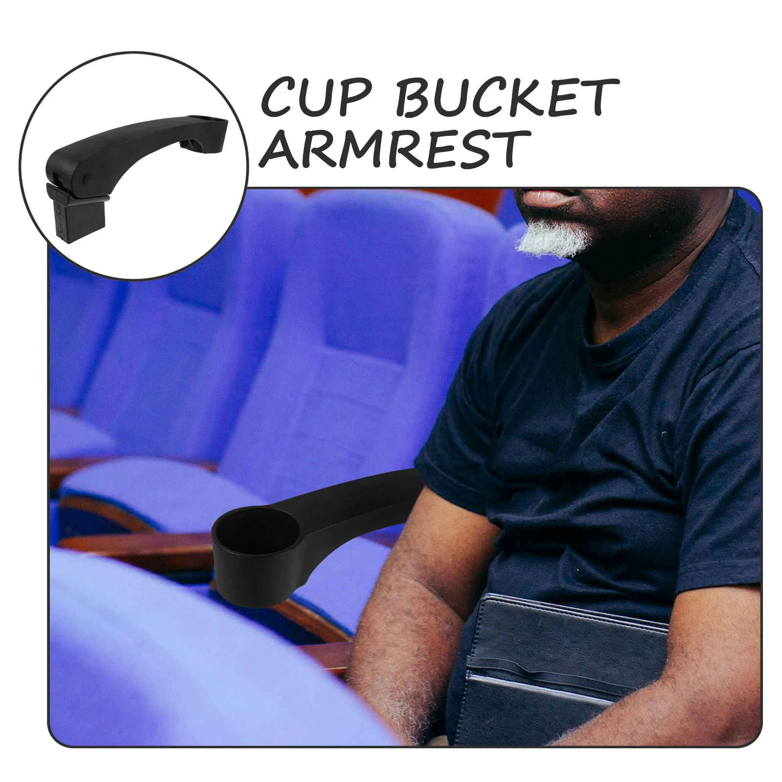 

Auditorium Chair Armrests Armchair Part for Theater with Cup Holder Plastic Pads Parts Replacements