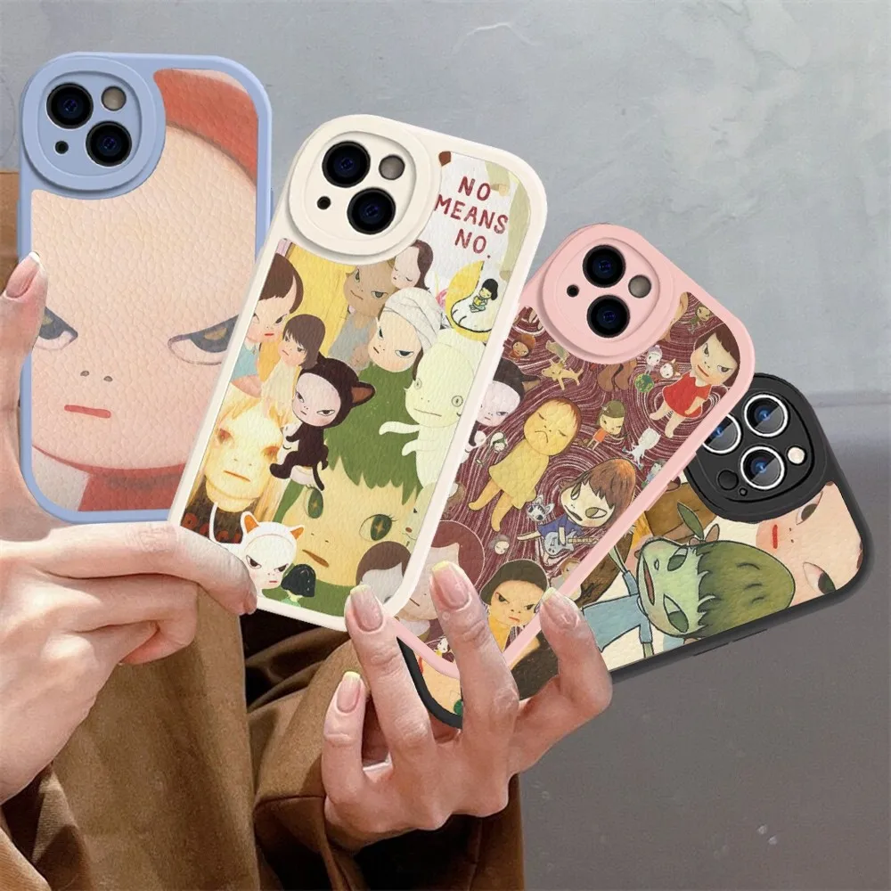 Чехол для телефона Yoshitomo Nara из жесткой кожи для iPhone 16, 15, 14, 13, 12, Mini 11 14 Pro Max Xs X Xr 7, 8 Plus Fundas