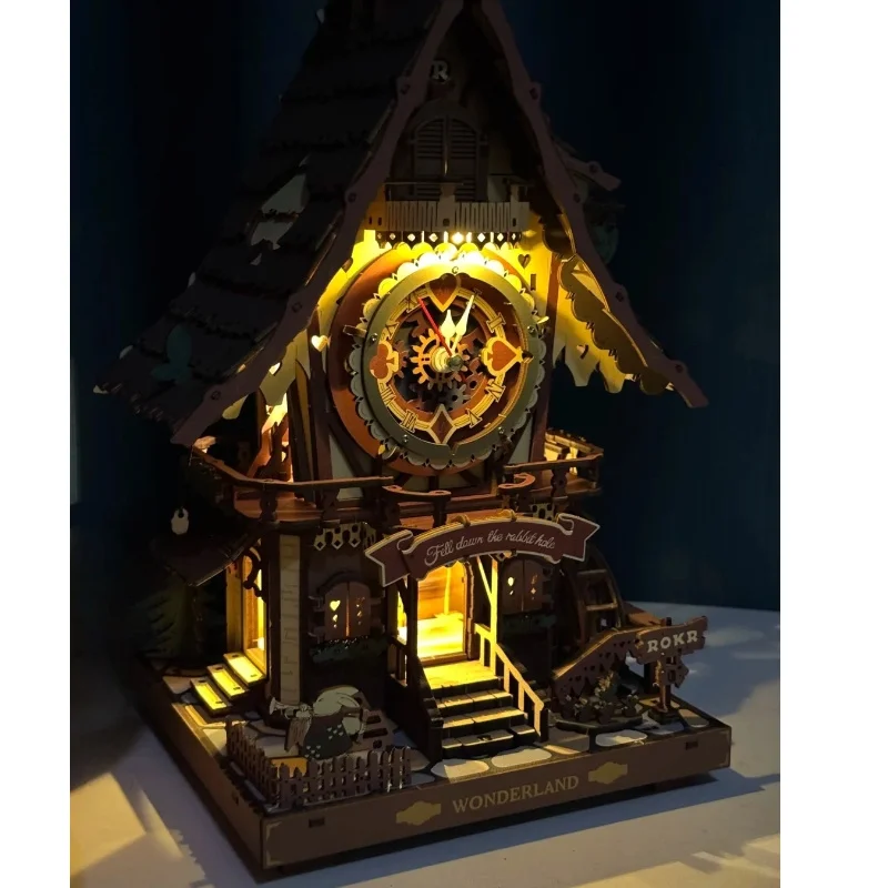 Puzzel en handen op activiteituo Ke Bu Gu vogelklok universeel cadeau voor jongens en meisjes handgemaakt creatief houten gemonteerd