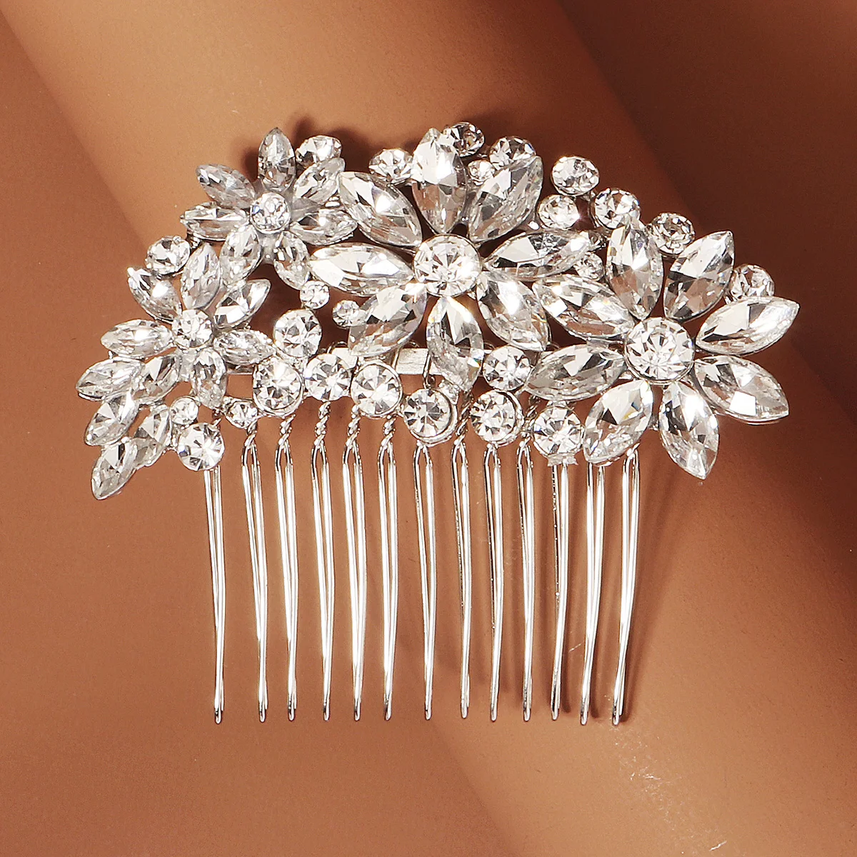 Braut-Haarschmuck Kristall Gold Silber Farbige Haarkämme für Frauen Braut-Kopfschmuck Party-Schmuck Brautjungfern-Geschenk – Detail 6