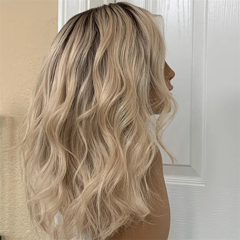 شعر مستعار طبيعي شقراء أومبير شقراء الاصطناعية HD الدانتيل شعر مستعار أمامي فوتورا لينة الألياف الباروكات الصيف الوزن شعر مستعار بارد شعر مستعار الساحرة 14 بوصة