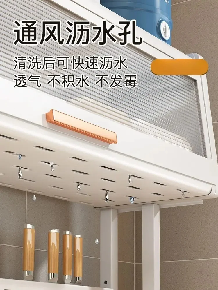 Kitchen bowl tray countertop with door sink storage rack retractable storage cabinet sink edge for drying dishe draining rack