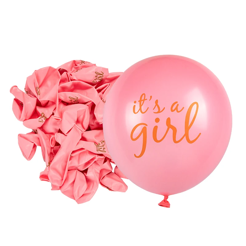 10pcs Oh Baby it\'s a girl it\'s a boy Latex Balloons Pink Blue Heart Balloons for Baby Shower Party Gender Reveal 1st Birthday