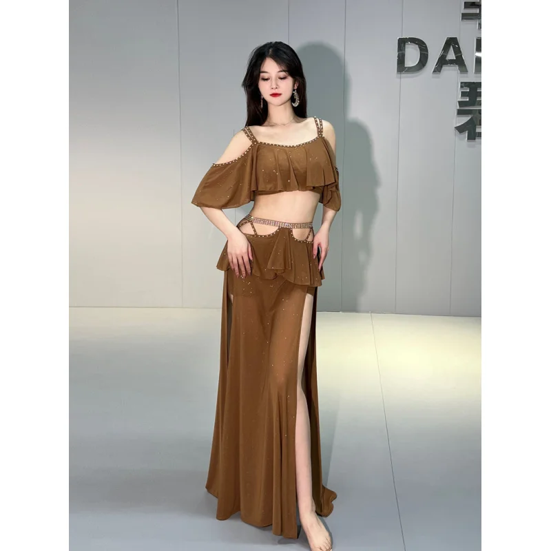 2025 Nuovo set di abiti da allenamento in rete autunno inverno unici e originali per la danza del ventre per il gruppo