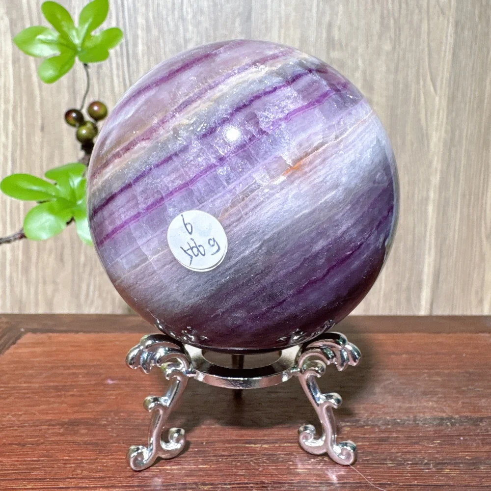 Natural Purple Silky Fluorite Spheres Stone Healing Crystal Reiki Stone Home Decoration Ornaments Gifts