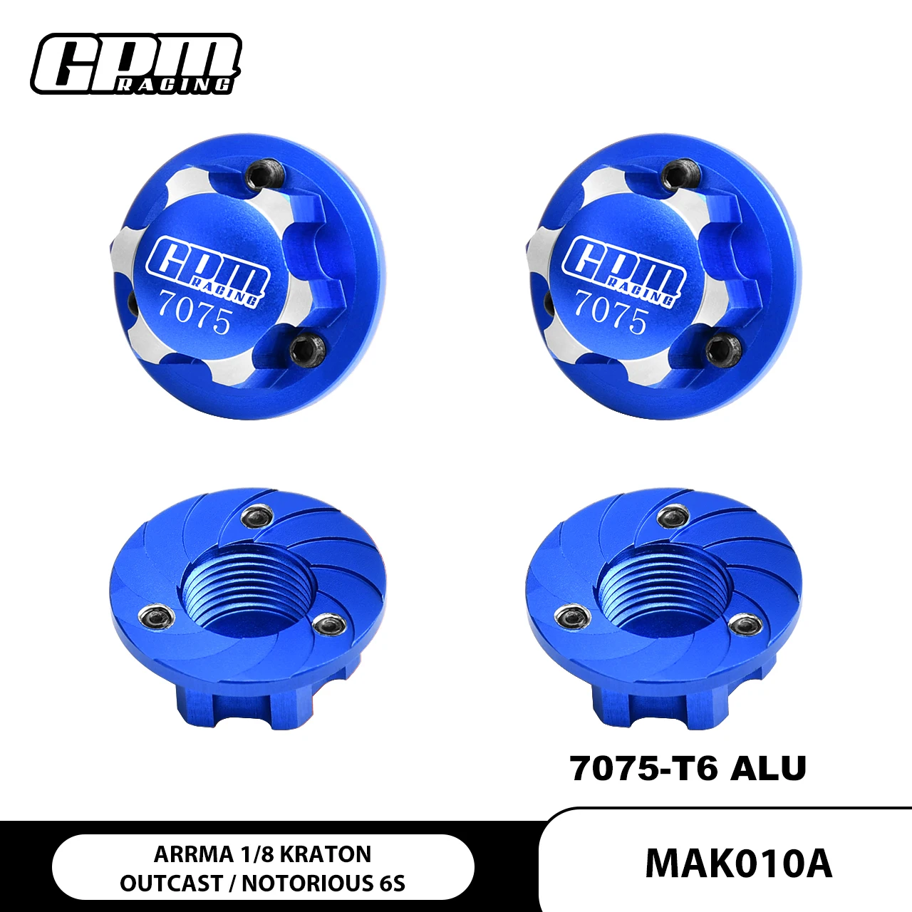 

GPM 7075 Wheel Lock (+17mm) For ARRMA Kraton Outcast Talion Typhon Mojave Felony