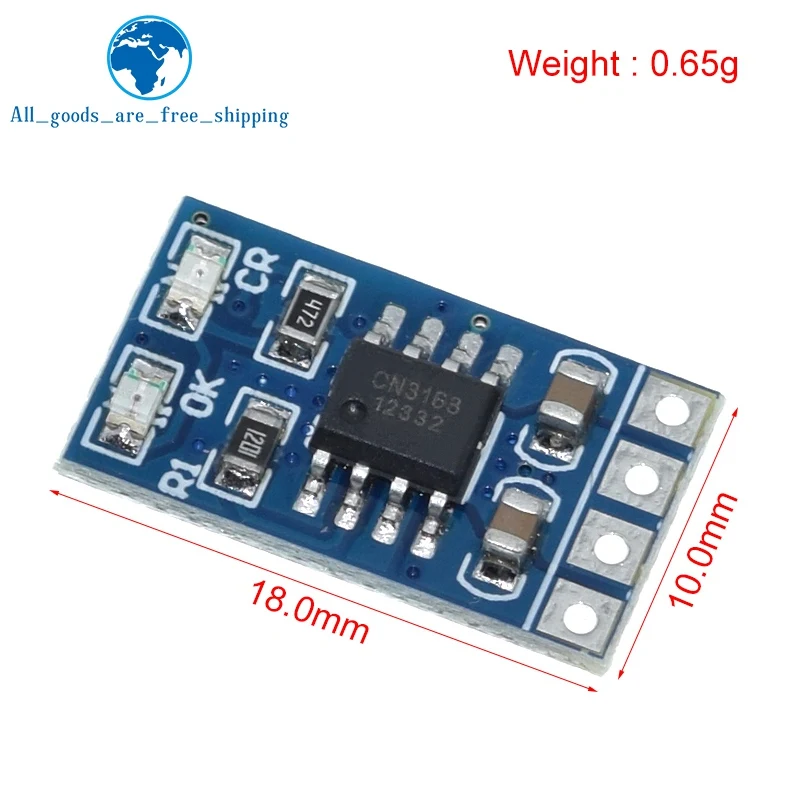 MPPT Solarladegerät Modul – 4,4–6 V Eingang, 4,2 V Ausgang, 1 A, Für 18650/26650 Lithium-Batterien, Mit LED-Status, Überlastschutz, 18x10 Mm