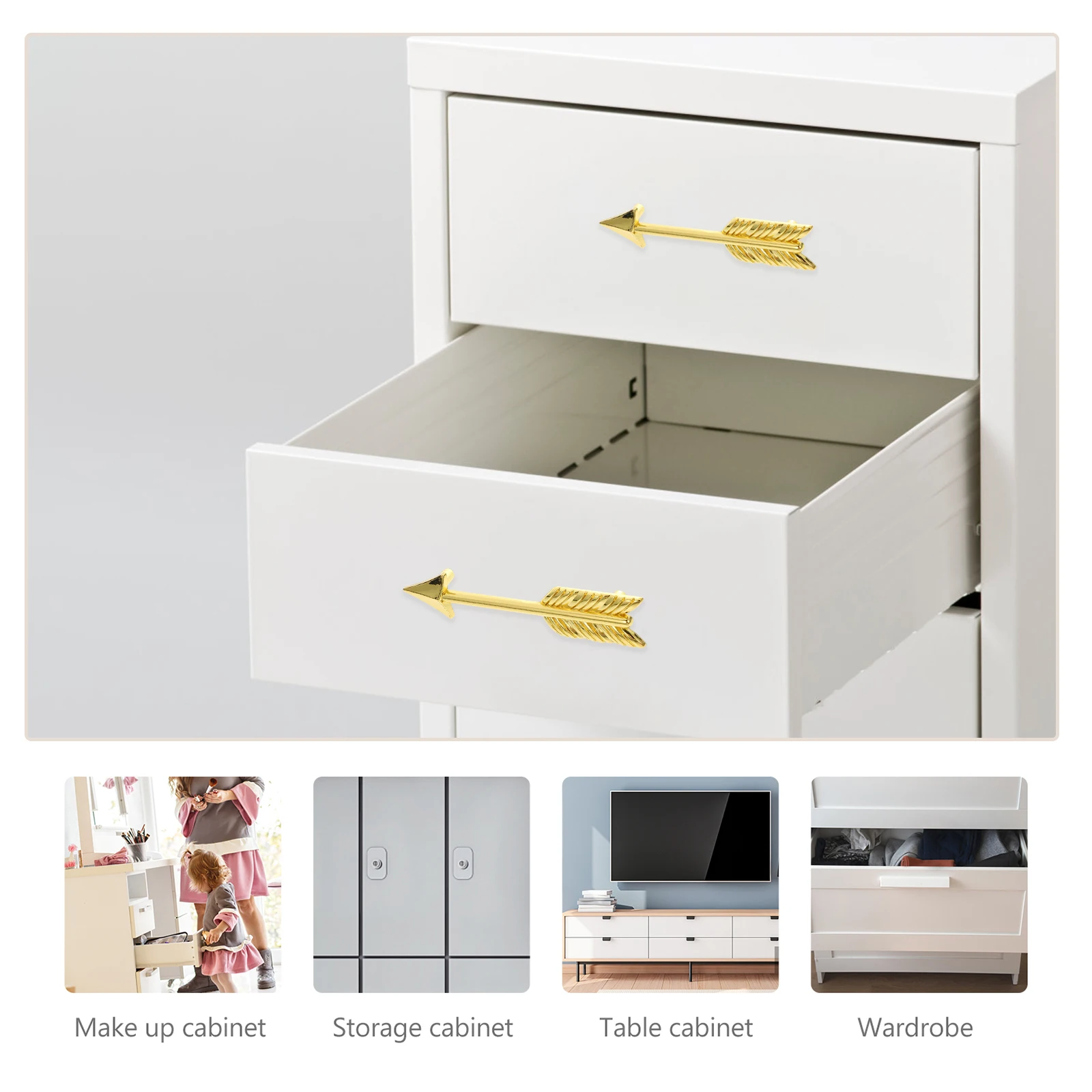 

4 Pcs Arrow-shaped Handle Stylish Handles Cabinet Furniture Drawer Wardrobe Bow Zinc Alloy Cupboards