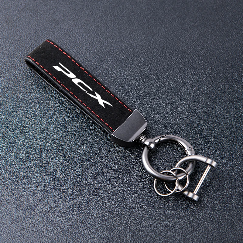 For HONDA PCX 125 150 160 PCX125 PCX150 PCX160 Accessories High-Grade Motorcycle Keyring Leather Suede Keychain
