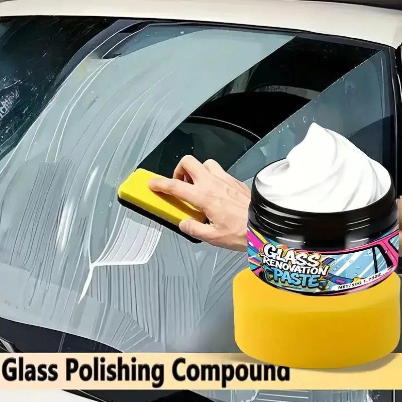 Compuesto de pulido de vidrio, removedor de película de aceite para parabrisas de coche, Kit de reparación de ventanas y espejos de coche de pulido profundo, compuesto para arañazos de coche