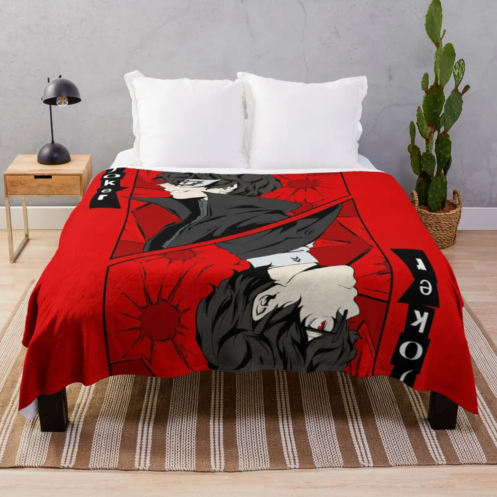 

Persona 5 Joker Card Throw Blanket Travel Blanket