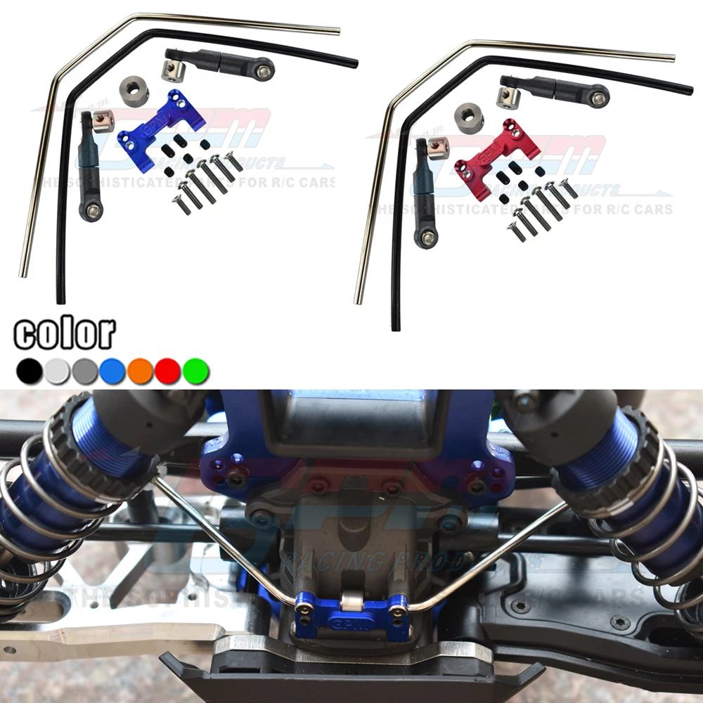 

GPM for Trax 1/8 Sledge 4WD Monster Truck 95076-4 Upgrade Parts Metal Aluminium Front Rear Sway Bar Anti Tie Rod Set 9595