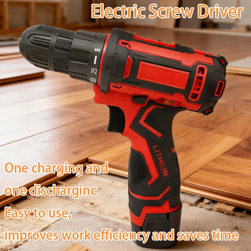 16.8V Cordless Drill Electric Screwdriver Mini Wireless Power Driver DC Lithium-Ion Battery 3/8-Inch