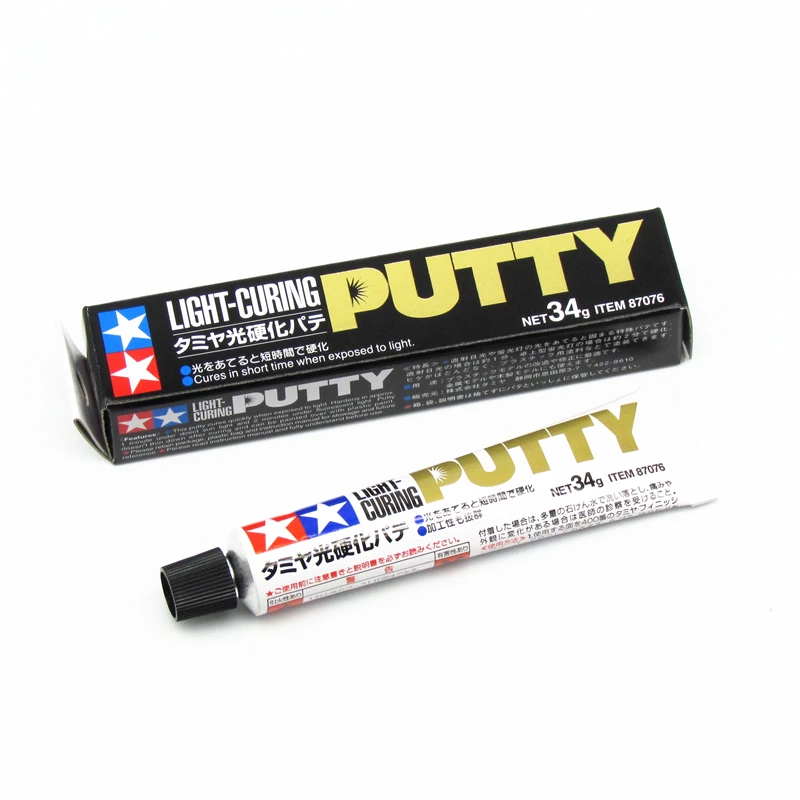 Tamiya 87076 Model Paints & Finishes Light Curing Putty Net 34g for Plastic Military Model Making Hobby DIY Tools