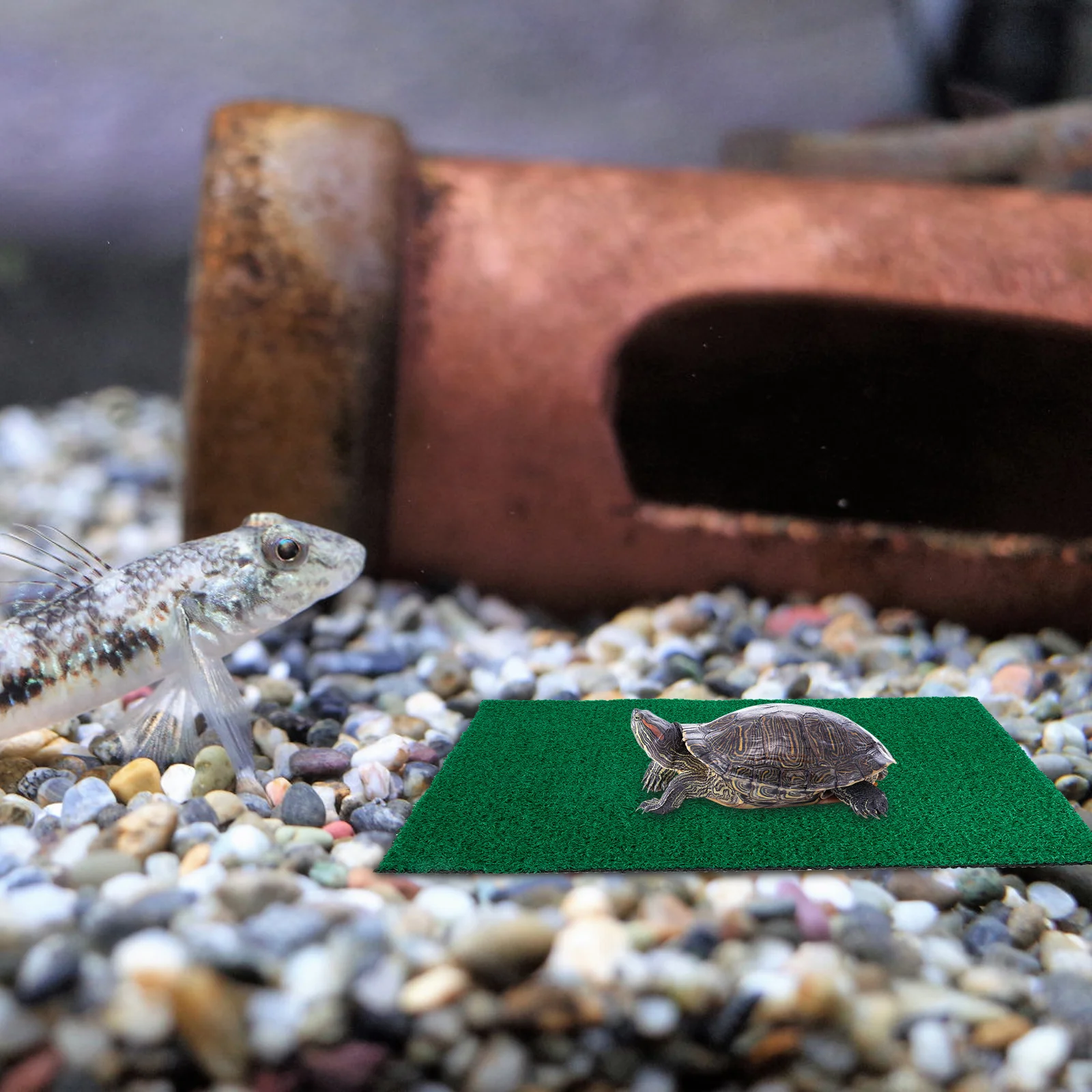 

Simulation Turf Fish Tank Mat Artificial Grass Long Lifespan Natural Look Garden Fish Tank Simulation Turf Flowerpot Mat