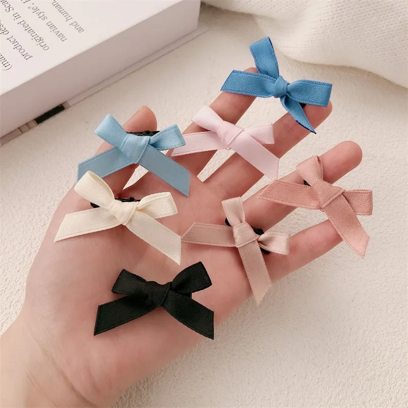 8/24PCS Cute Ribbon Bow Hair Clips for Girls Korean Style Bowknot Mini Side Hairpin Barrette Headwear Baby Hair Pin Accessories