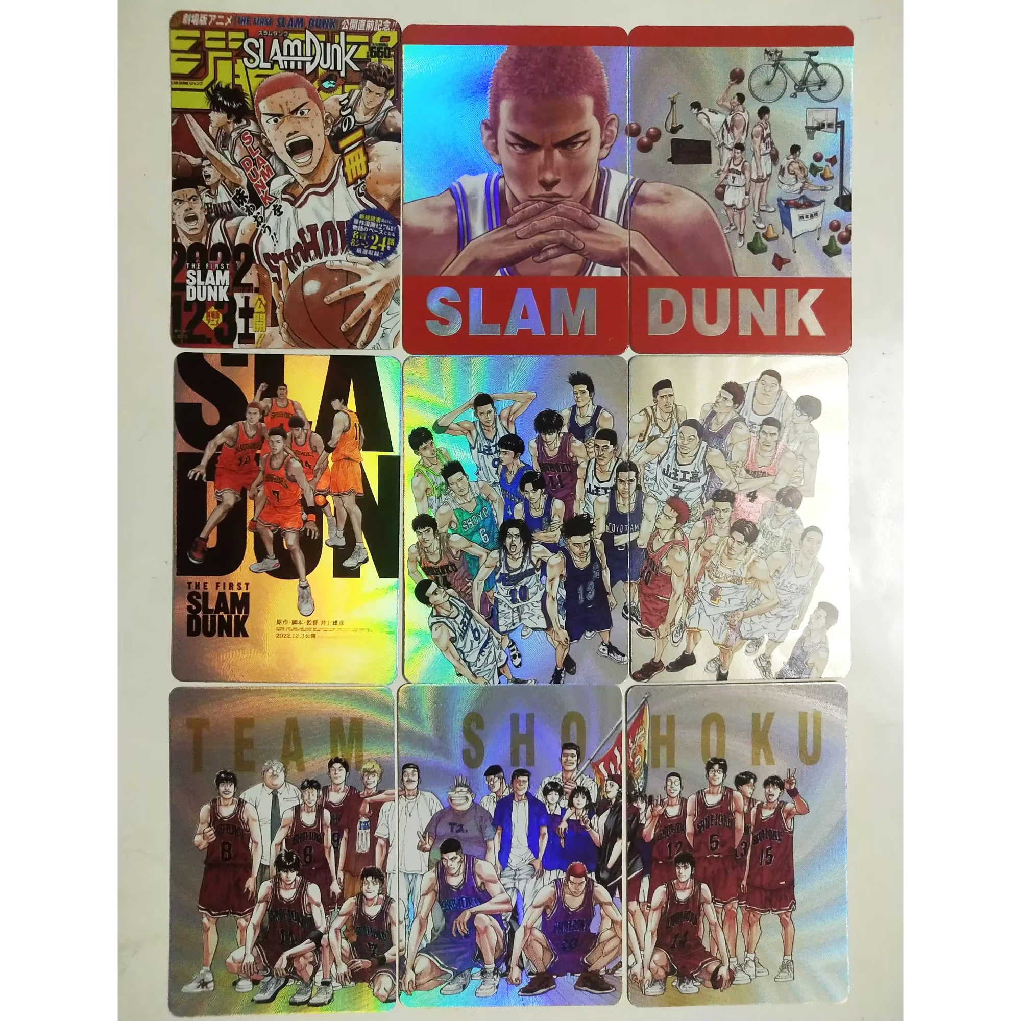 

9Pcs/set Slam Dunk National Competition Flash Cards Sakuragi Hanamichi Rukawa Kaede Classic Anime Game Collection Cards Gift Toy