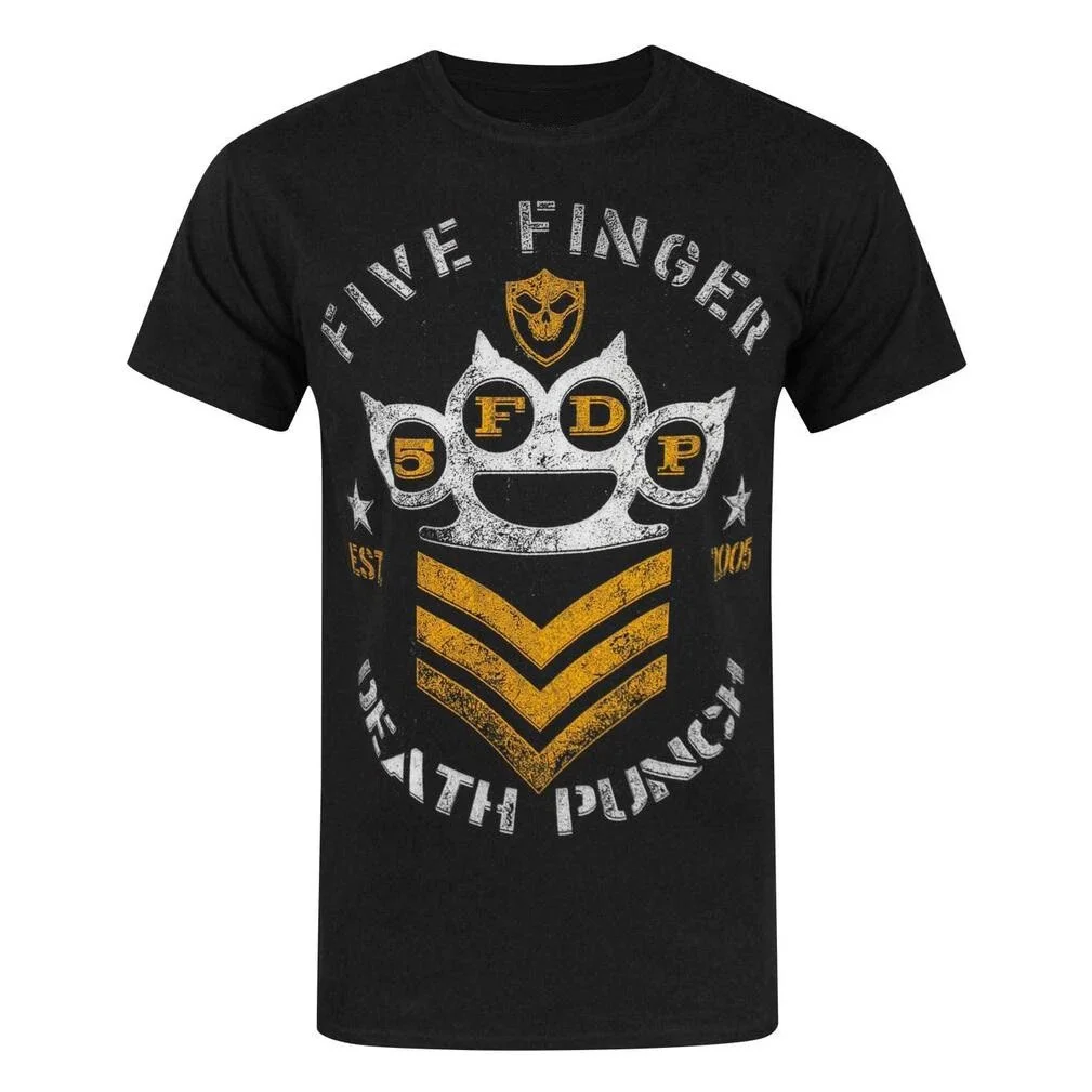 T-shirt rétro Five Finger Death Punch avec crâne 3D, style Harajuku, manches courtes, col rond, vêtements pour hommes américains