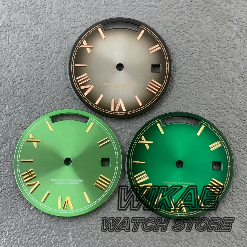 29mm Blue Green Brown Sterile Watch Dial With Day Date Function Dual Calendar for Miyota 8285 Movement Watch Replace Accessories