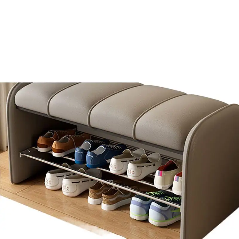 

Italian shoe changing stool entry shoe stool simple art entrance sofa hair stool door bench can sit leather bench