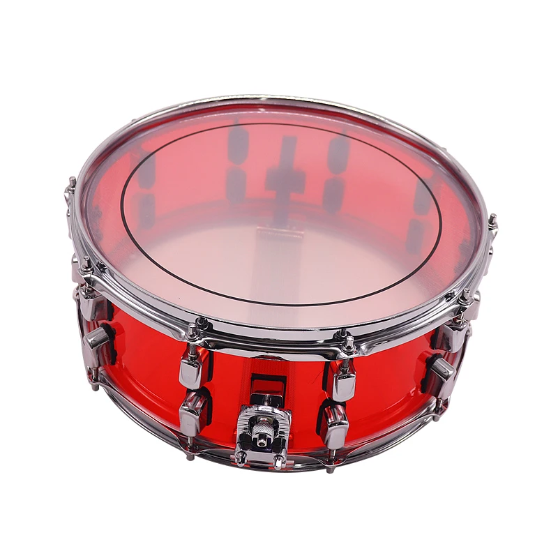 Tambor acrílico rojo de tambor de caja de profundidad de 14 pulgadas x 5,5 pulgadas