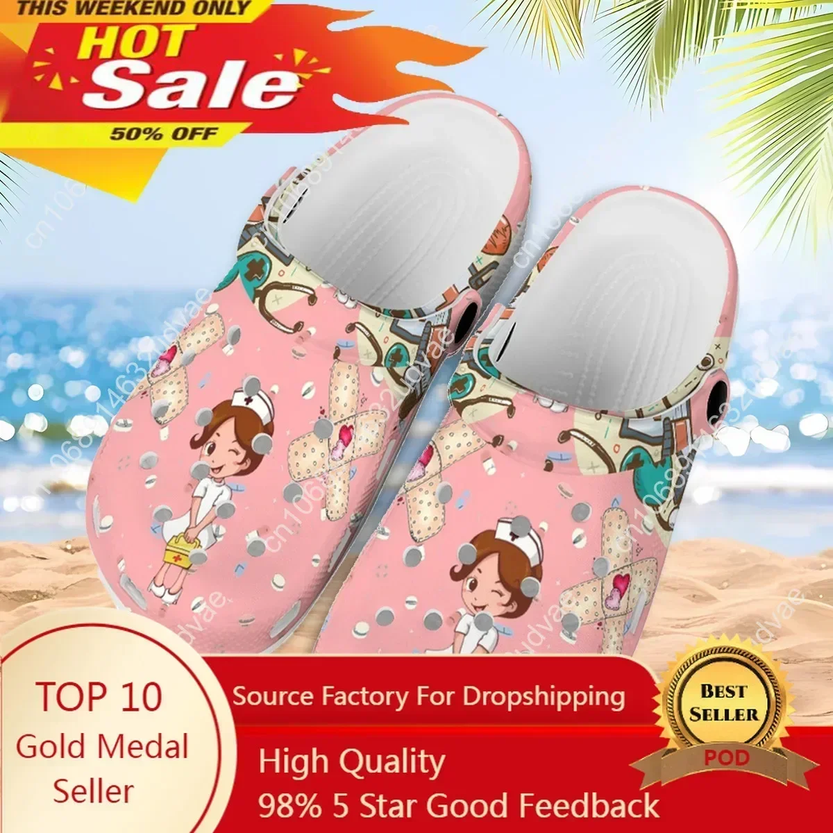 

Fashion Nurse Hole Shoes for Women Men Cute Nurse Girls Medical Tool Design Girls Boys Sandal Light Slippers Clogs