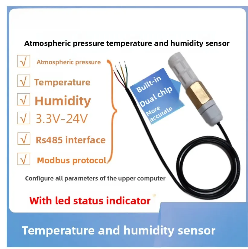 RS485 Air Pressure & Humidity Sensor, BMP280 SHT30 Probe Transmitter Module