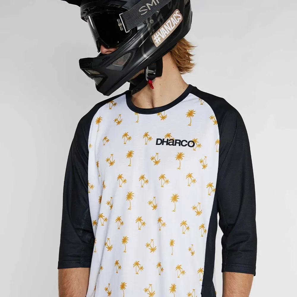 

Mens 3/4 Sleeve Jersey Mtb Sweatshirt Quick Drying Fabric Summer Motorcycle Locomotive Cycling T-shirt Suitable Race Clothing