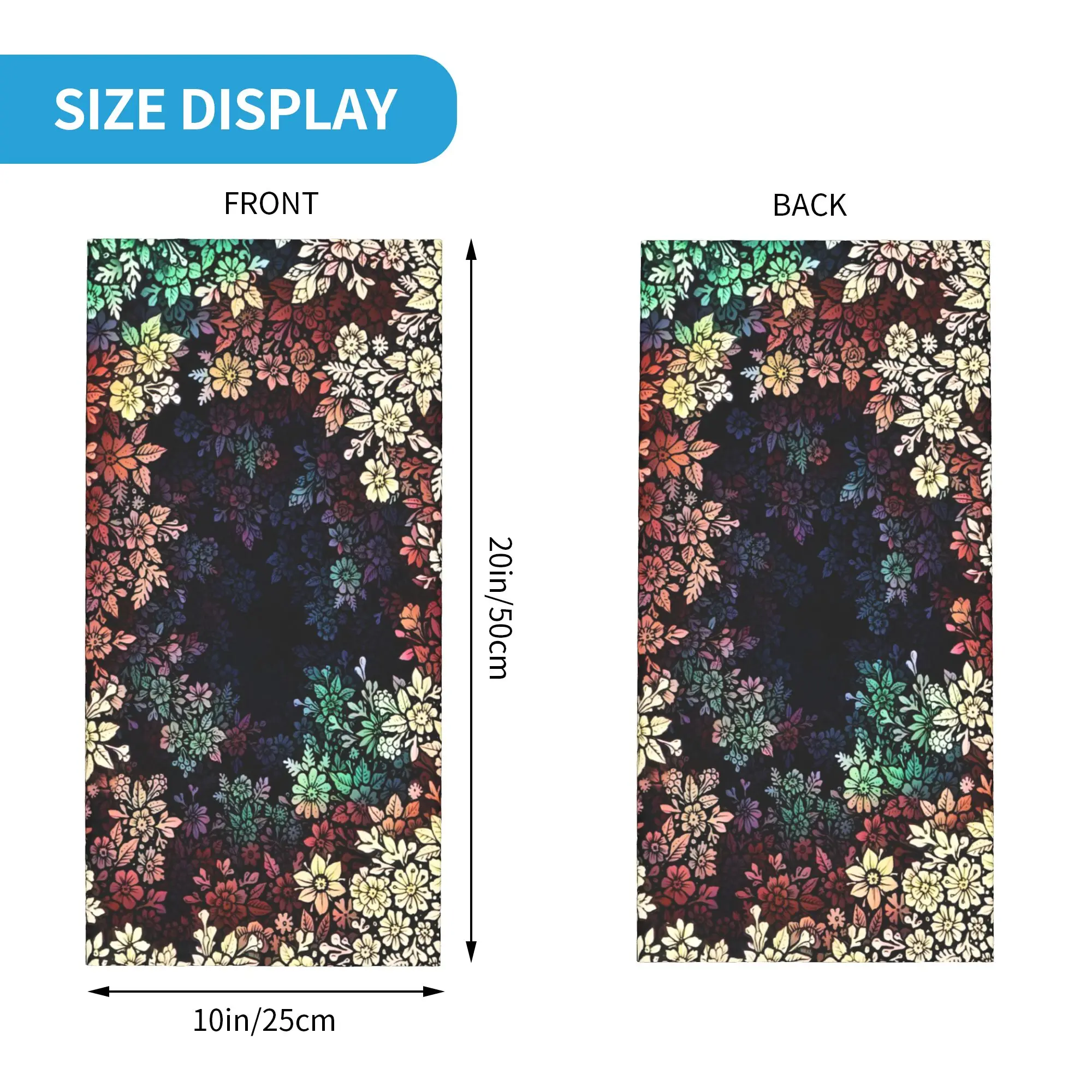 Custom Flower Bandana Neck Gaiter for Hiking Camping Women Men Wrap Scarf Fashionable Digital Print Headband Warmer