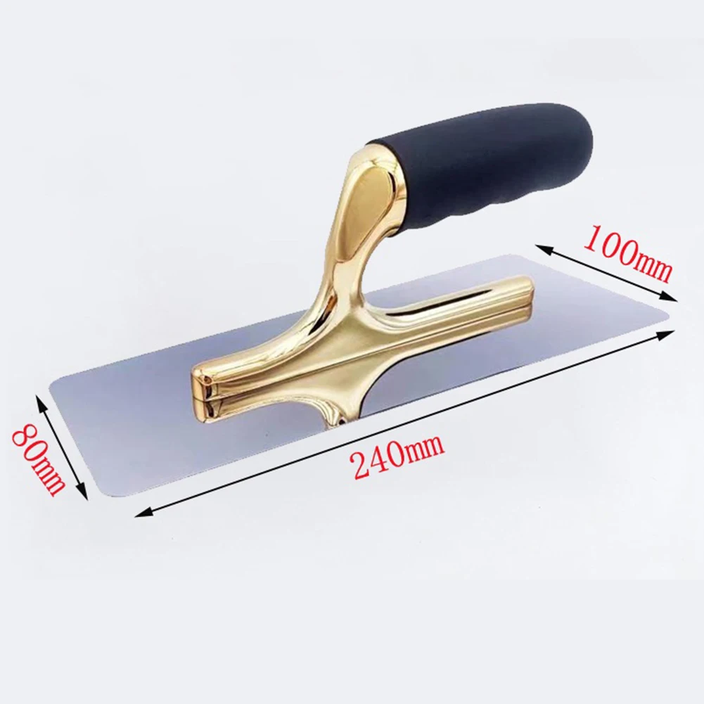 Stainless Steel Plaster Trowel Finishing Trowel Burnishing Trowel Black Rubber Handle Ergonomic Design For Stucco Concrete