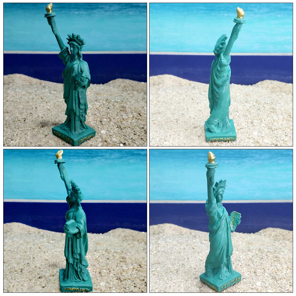 Items Statue of Liberty Ornament Pink Table Decor Statues Sand Model Resin Crafts Miss Mini Animal Figurines