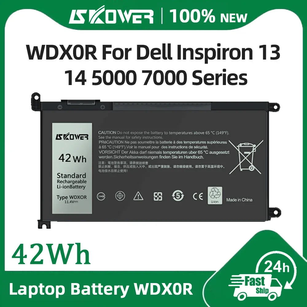 SKOWER 42Wh WDX0R Laptop-Akku für Dell Vostro 5468 5471 5568 Inspiron 13 5368 5378 5379 7368 5770 7460 7472 5567 5570 5579