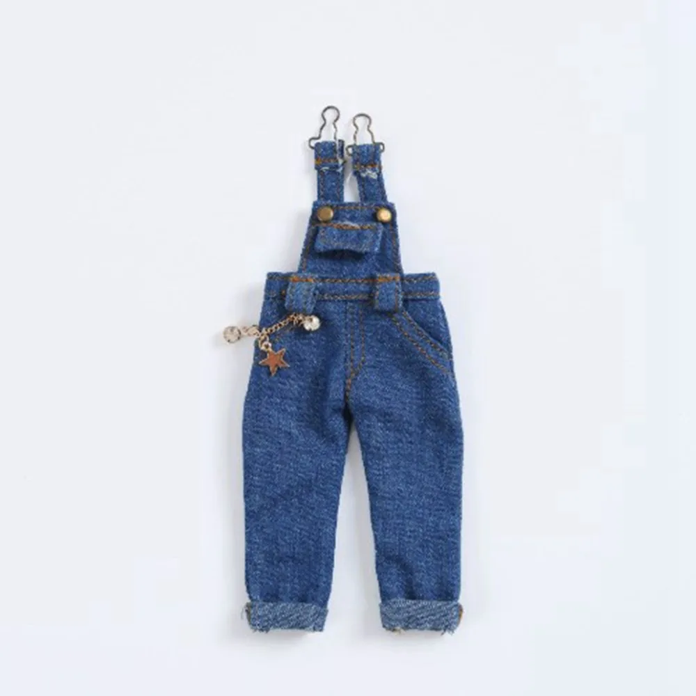 

Fashion Doll Princess Pants Cute Casual Wears Jeans Overalls Clothes Kids Toys Doll Straps Denim Trousers for 1/12 Dolls