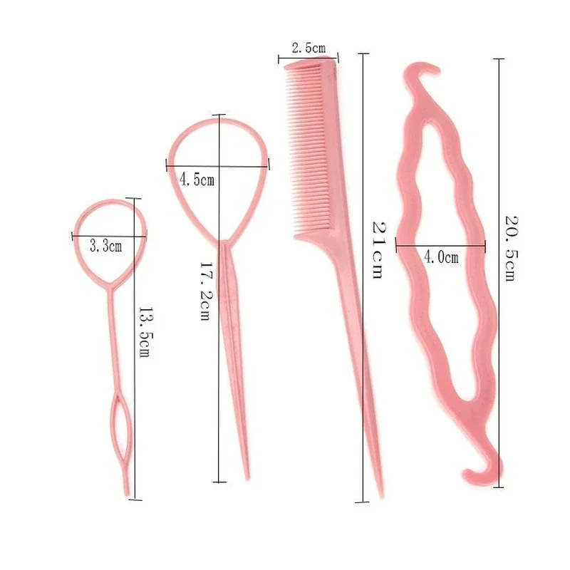 Juego de herramientas de estilismo de cola de caballo, 1 juego Popular, herramientas de estilismo de bucle de plástico, Clip de cola de caballo negro, fabricante de trenza de cabello, herramienta de estilismo de moda