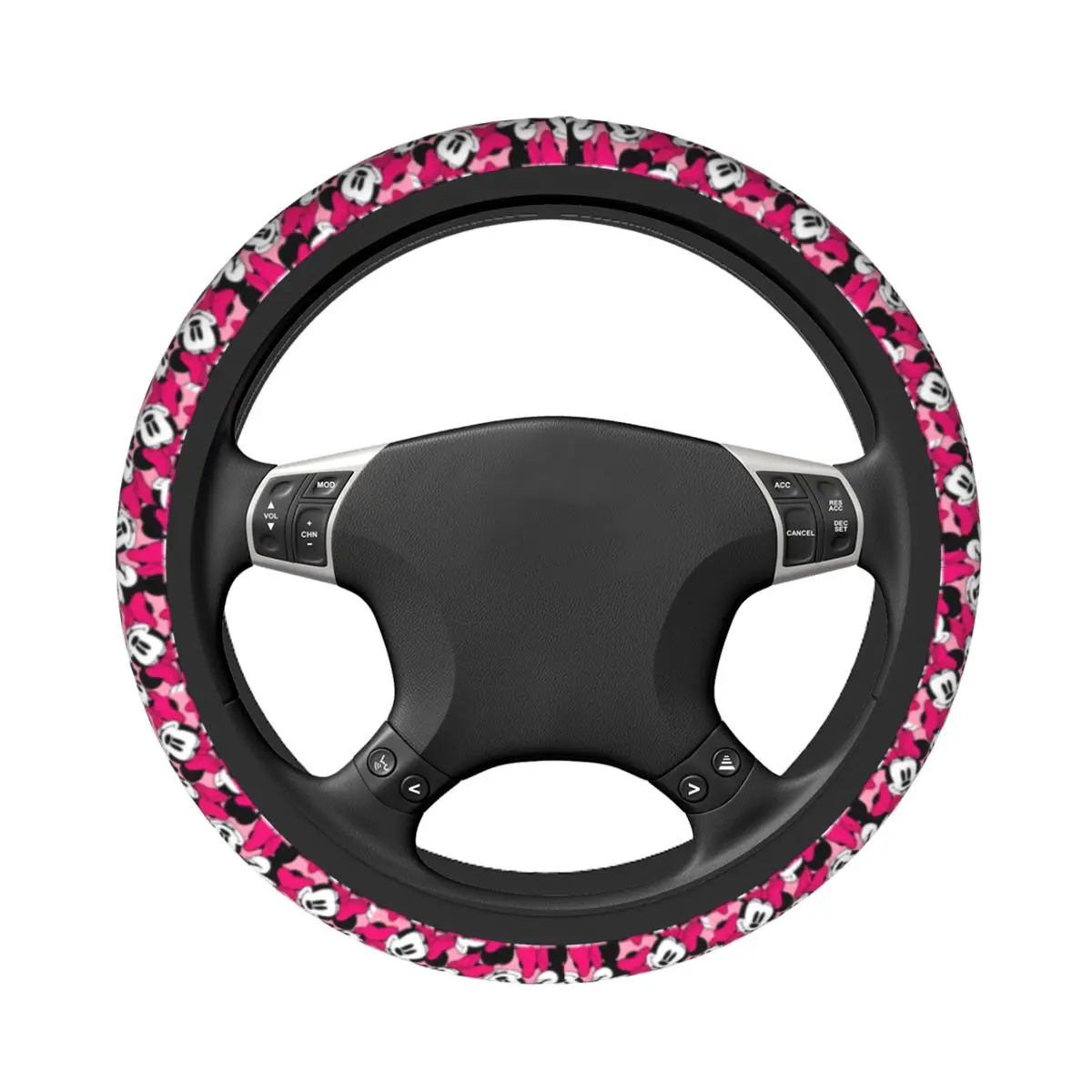 38cm Car Steering Wheel Cover Minnie Mouse Anti-slip Auto Decoration Elastische Automobile Accessory