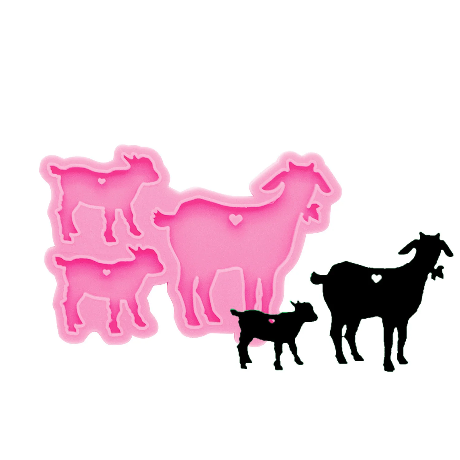 Dinosaur Family Mommy Baby Silicone Mold for Epoxy Resin DIY Pendant Keychain Jewelry Casting Craft Supplies