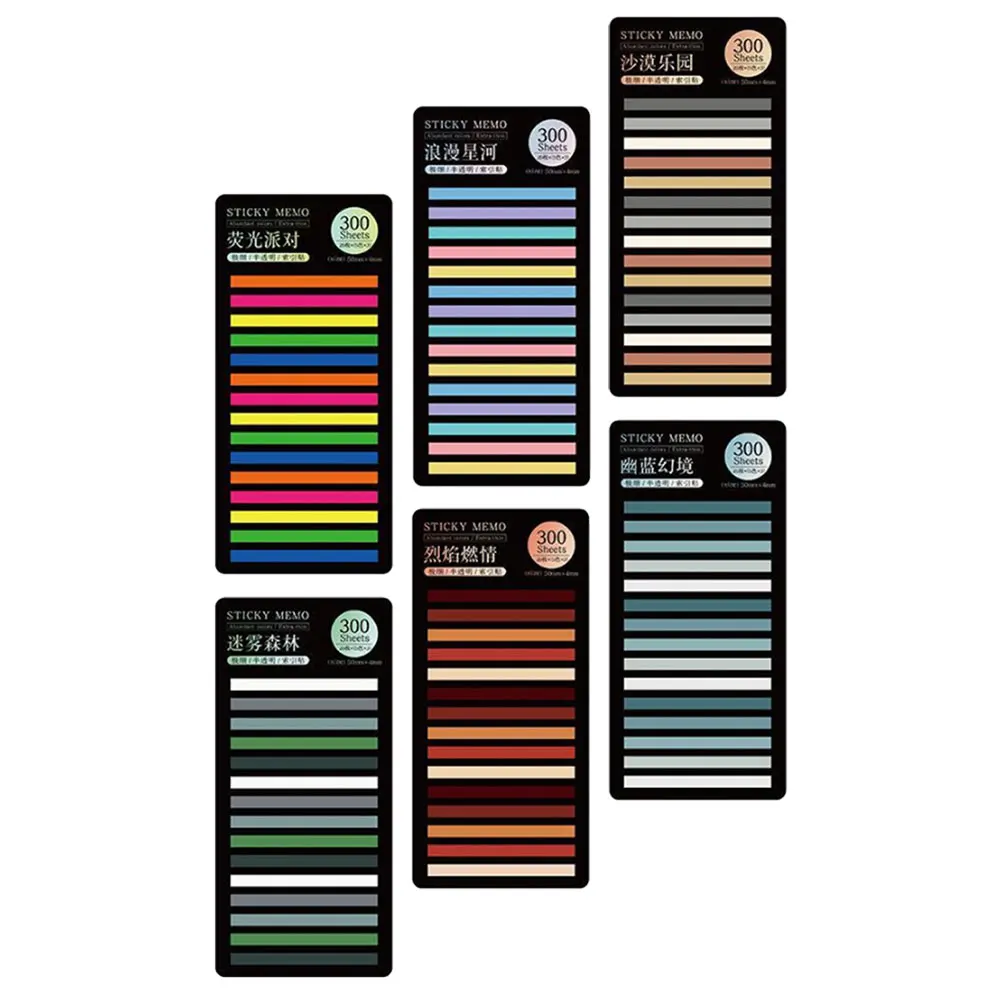 

6 set 6 Sets Reading Sticky Strips Book Annotation Tabs Office Page Markers Notes Index Highlighter for Office