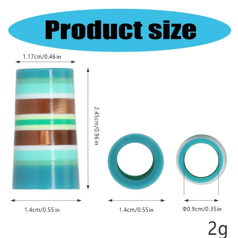 حلقات جولف مدببة مخططة ملونة لأعمدة متوازية مدببة مقاس 0.35 بوصة