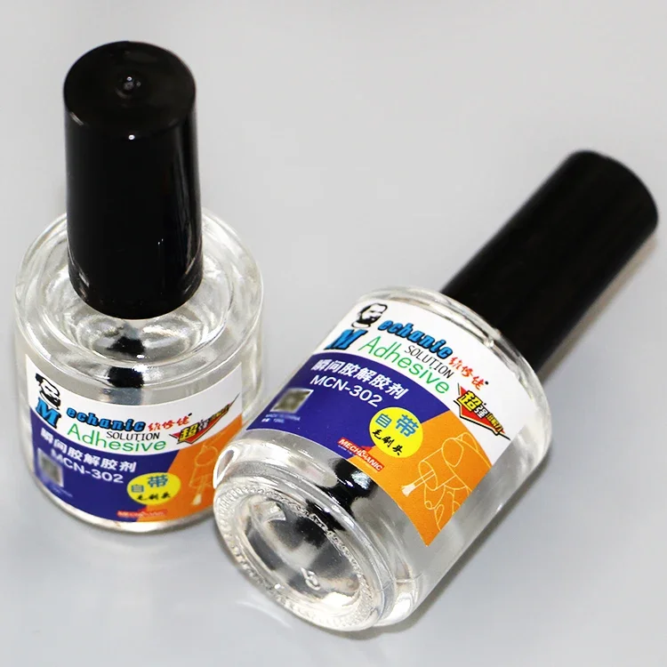 Newest strong instant MECHANIC 15ml MCN-302 glue remover liquid for PCB IC /UV glue /502 /phone repair/clean stains