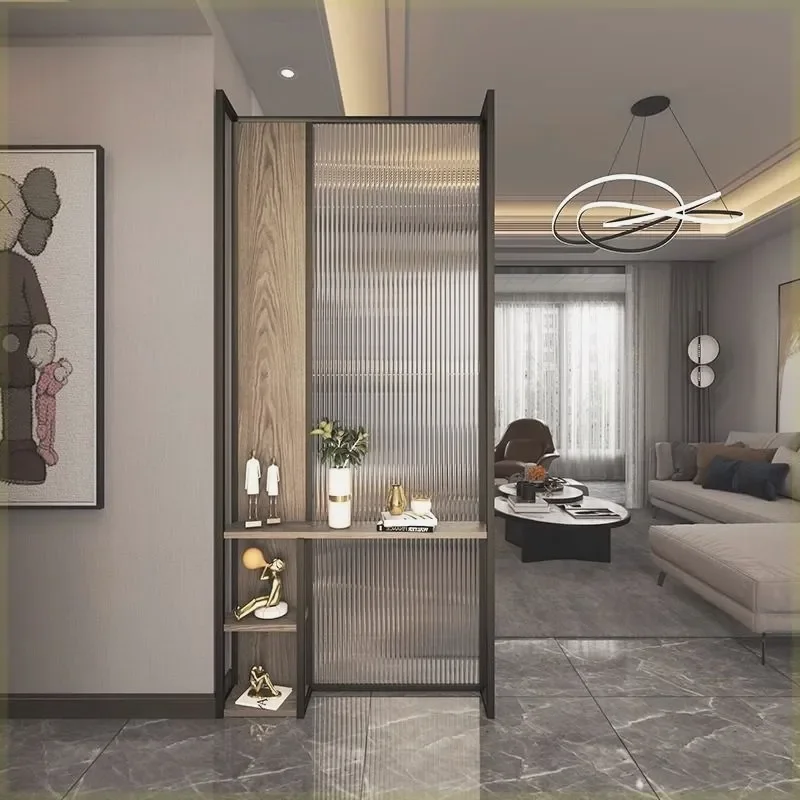 New Simple Vertical Screen Partition for Living Room Entrance Office Bedroom Glass Divider Blocking View Modern Home Decor