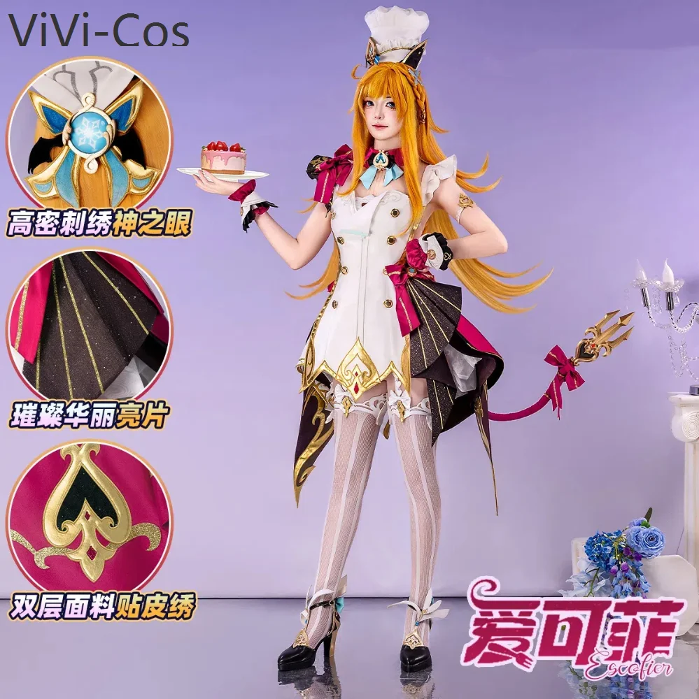 

ViVi-Cos Genshin Impact Escoffier Women Cosplay Costume Cos Game Anime Party Uniform Hallowen Play Role Clothes Clothing