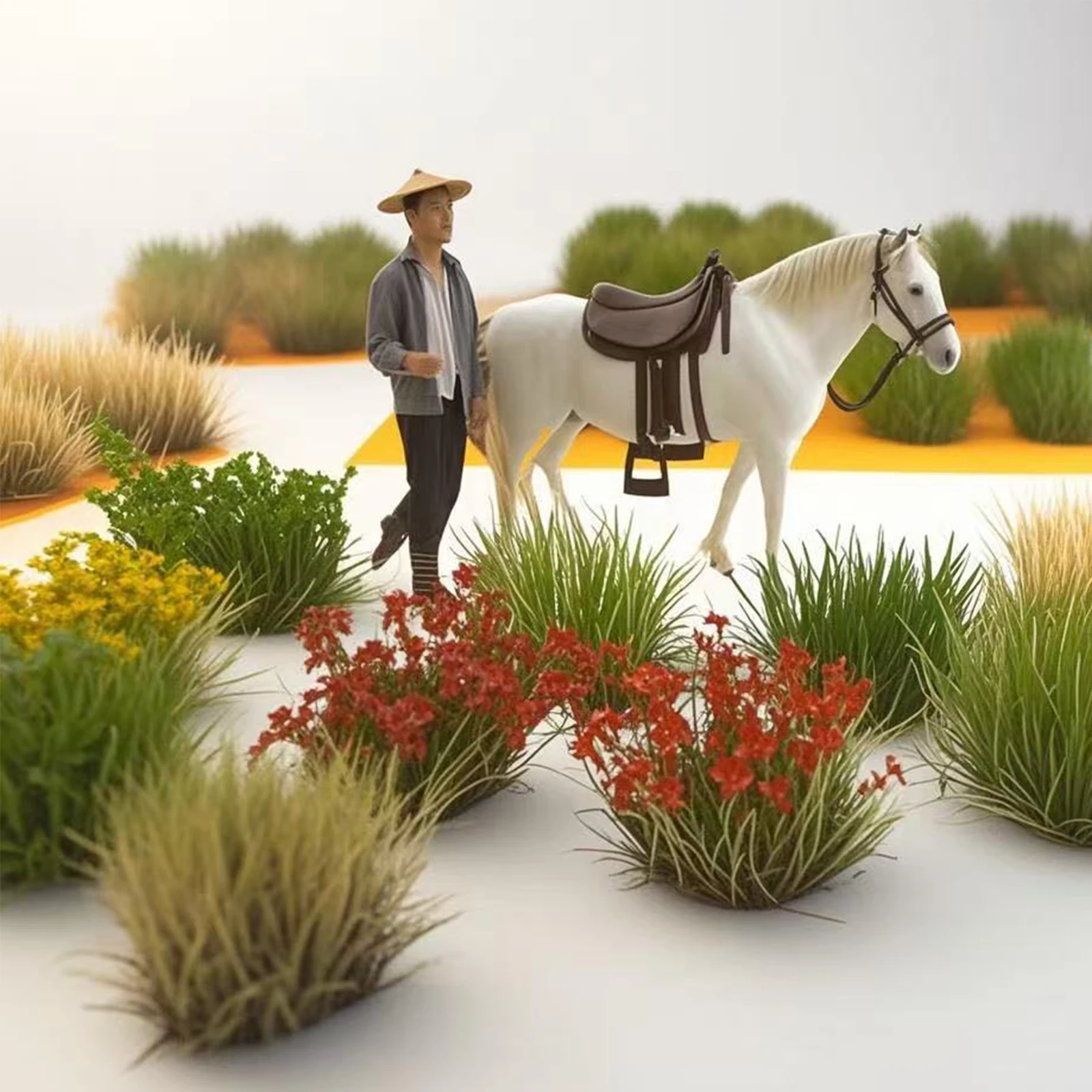 

15Pcs 10mm Artificial Static Grass Tufts Miniature for Model Railway DIY Terrain Diorama Scenery Decoration